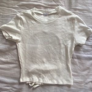 Garage white crop top with ties in the back!